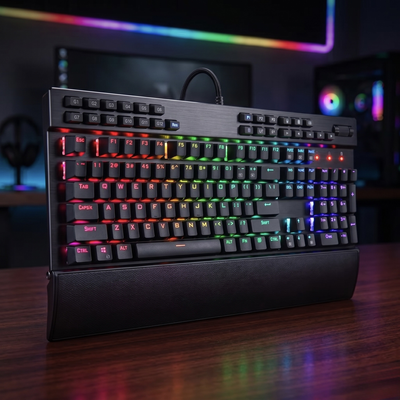 Aura K550 Clavier Mécanique 104 Touches RGB + Repose-poignet
