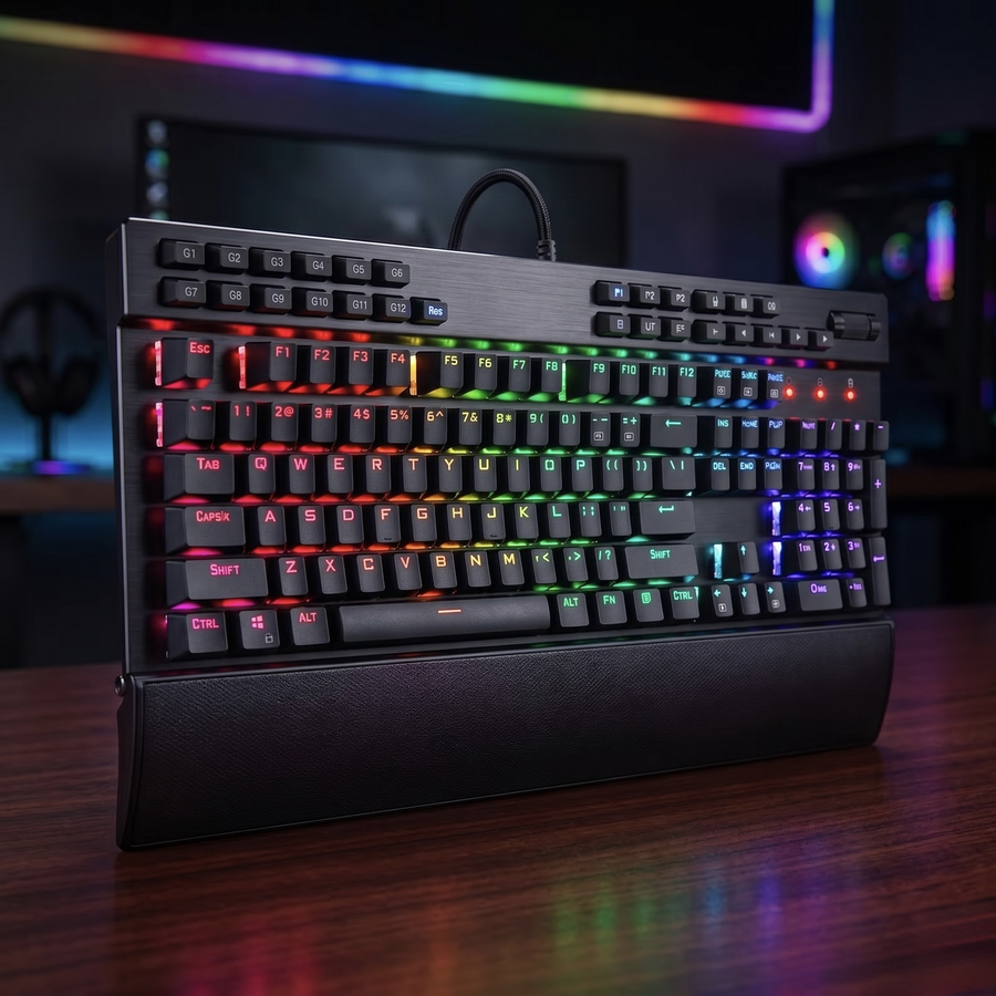 Aura K550 Clavier Mécanique 104 Touches RGB + Repose-poignet