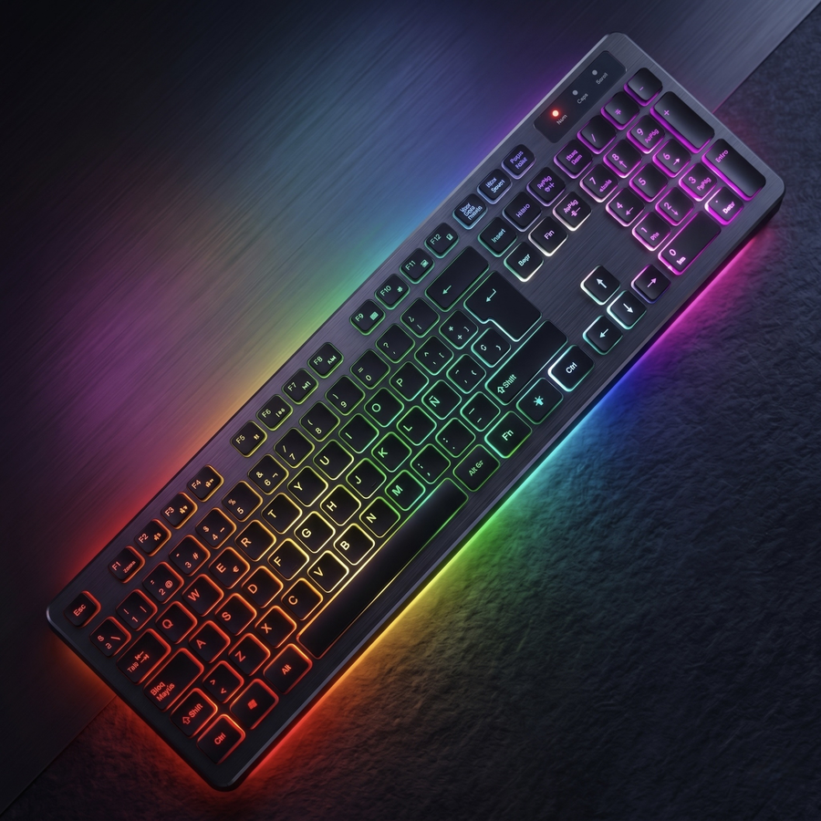 Aura KeyPro Clavier Gaming RGB Silencieux Multi-Langue